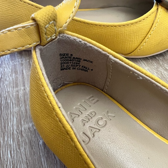 Janie and Jack Yellow Square Tortoise Buckle Flats - Picture 4 of 5